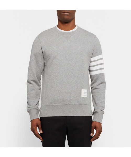 THOM BROWNE（トムブラウン）の「Thom Browne Striped Loopback Cotton-Jersey Sweatshirt（スウェット・メンズ・Gray・0/1/2/3/4/5）」の7枚目の写真