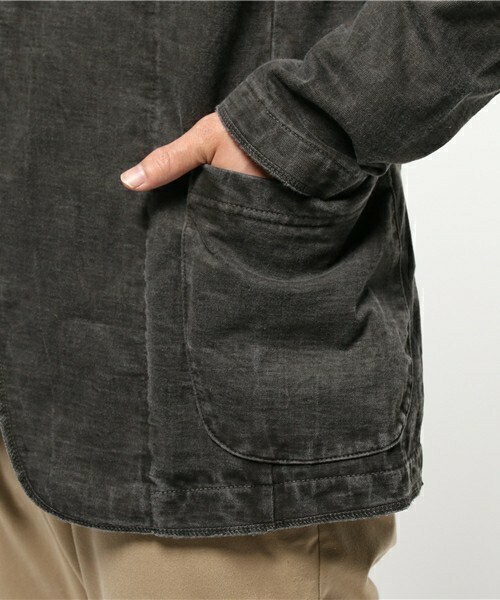 SABLE CLUTCH（セーブルクラッチ）の「1B LAPEL CARDIGAN-PIGMENT DYED（カーディガン/ボレロ・メンズ・ブラック/カーキ・MEDIUM/LARGE）」の8枚目の写真