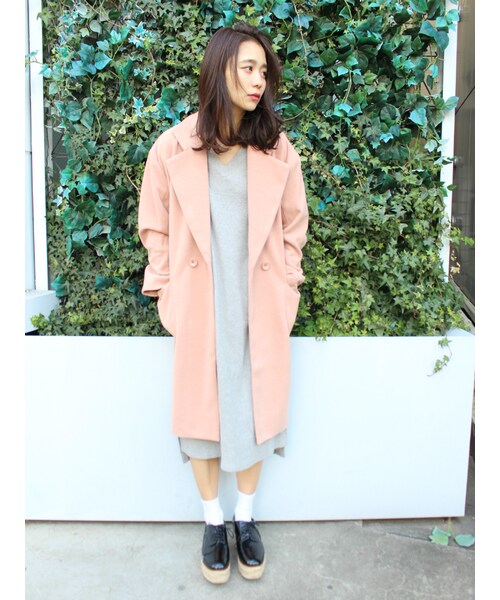 jouetie（ジュエティ）の「BIGポケットチェスターコート（ジャケット/アウター・レディース・グレー/ブラック/ベビーピンク/キャメル・M）」の6枚目の写真