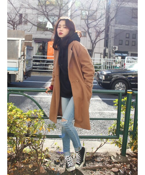 jouetie（ジュエティ）の「BIGポケットチェスターコート（ジャケット/アウター・レディース・グレー/ブラック/ベビーピンク/キャメル・M）」の7枚目の写真