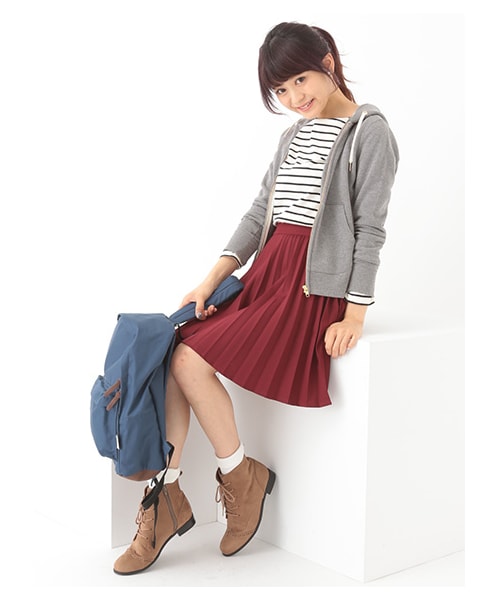 earth music&ecology（アースミュージックアンドエコロジー）の「【Special Price】＜もっと大きなサイズ＞ボーダードロップスリーブカットプルオーバー（トップス・アイボリー/レッド/キャメル/グリーン・13/17）」の13枚目の写真