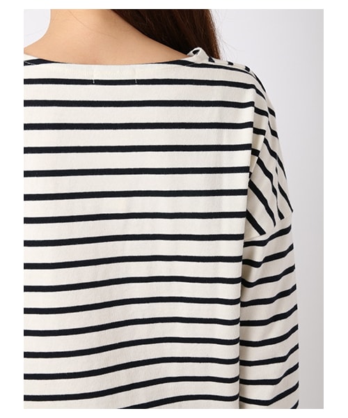 earth music&ecology（アースミュージックアンドエコロジー）の「【Special Price】＜もっと大きなサイズ＞ボーダードロップスリーブカットプルオーバー（トップス・アイボリー/レッド/キャメル/グリーン・13/17）」の10枚目の写真