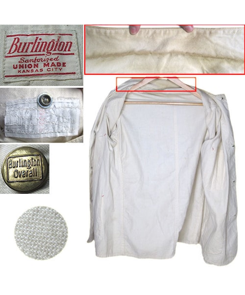 ◆Burlington◆ カバーオール 50-60's ユニオンチケット付 60s Burlington デニムカバーオール DEAD STOCK UNION MADE