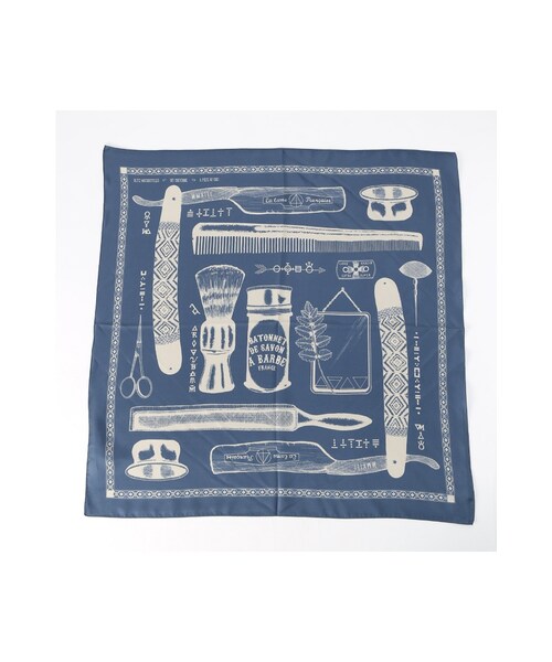 FRAMeWORK（フレームワーク）の「A PIECE OF CHICシルクスカーフ70*70（財布/小物・カーキ/ネイビー・フリー）」の4枚目の写真