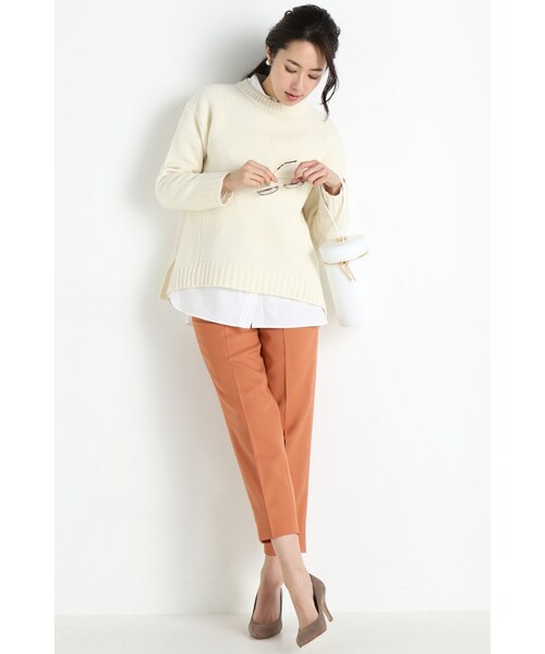 Spick & Span（スピックアンドスパン）の「ナチュラルストレッチツイル パンツ（パンツ・グレーA/ホワイト/キャメル/ネイビー・34/36/38/40）」の7枚目の写真