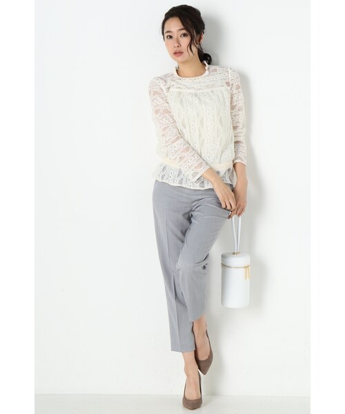 Spick & Span（スピックアンドスパン）の「ナチュラルストレッチツイル パンツ（パンツ・グレーA/ホワイト/キャメル/ネイビー・34/36/38/40）」の5枚目の写真