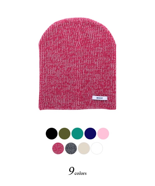 MOERY(モエリー)の「リブニットキャップ(ニットキャップ/ビーニー・レディース・ピンクMIX/カーキ/グレーMIX/ベージュ/ミント/ピンク/ブラック/ネイビー/ホワイト・FREE)」の3枚目の写真