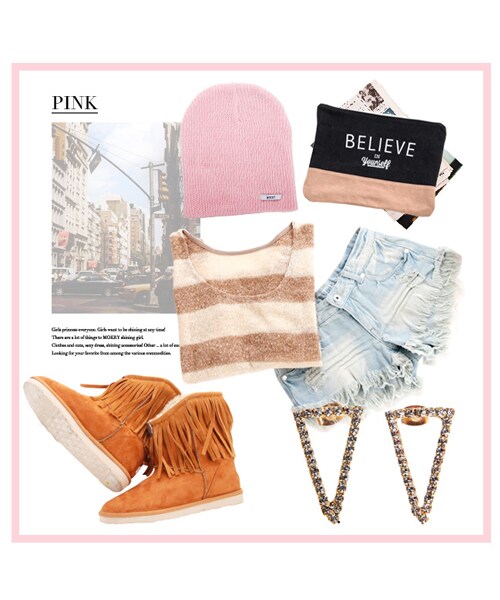 MOERY(モエリー)の「リブニットキャップ(ニットキャップ/ビーニー・レディース・ピンクMIX/カーキ/グレーMIX/ベージュ/ミント/ピンク/ブラック/ネイビー/ホワイト・FREE)」の17枚目の写真