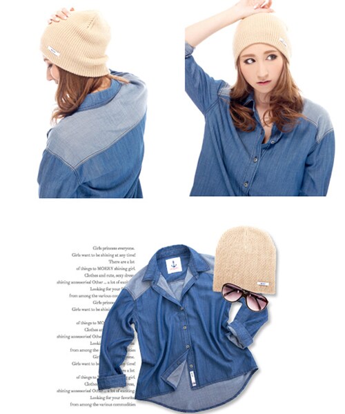 MOERY(モエリー)の「リブニットキャップ(ニットキャップ/ビーニー・レディース・ピンクMIX/カーキ/グレーMIX/ベージュ/ミント/ピンク/ブラック/ネイビー/ホワイト・FREE)」の10枚目の写真