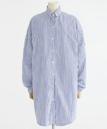 DHOLIC | アンバランスヘムストライプロングシャツ(シャツ/ブラウス)