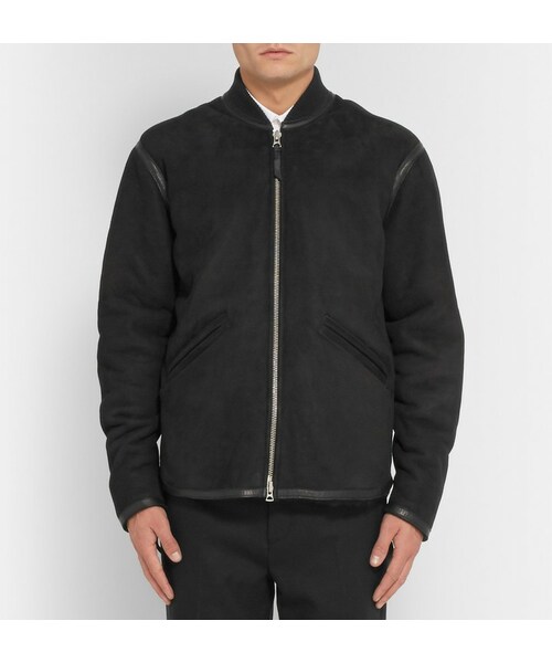 Our Legacy(アワーレガシー)の「Our Legacy Leather-Trimmed Shearling Bomber Jacket(ライダースジャケット・メンズ・Black・S/M/XL)」の7枚目の写真