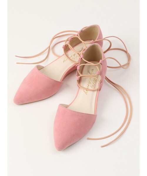 Honey Salon（ハニーサロン）の「レースアップフラット（シューズ・レディース・ライトベージュ/ピンク/キャメル/ブラック・23/23.5/24/24.5）」の4枚目の写真