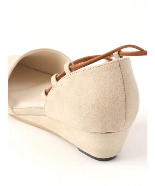 Honey Salon（ハニーサロン）の「レースアップフラット（シューズ・レディース・ライトベージュ/ピンク/キャメル/ブラック・23/23.5/24/24.5）」の8枚目の写真