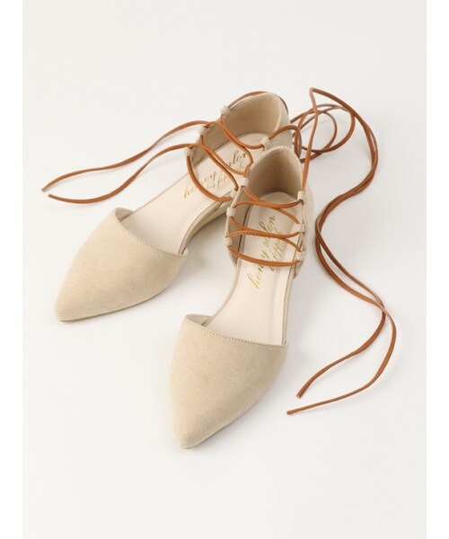 Honey Salon（ハニーサロン）の「レースアップフラット（シューズ・レディース・ライトベージュ/ピンク/キャメル/ブラック・23/23.5/24/24.5）」の3枚目の写真