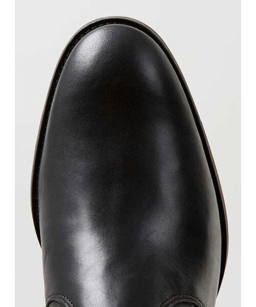 TOPMAN（トップマン）の「Black Leather Zip Boots（ブーツ・メンズ・Black・9/11/12）」の2枚目の写真