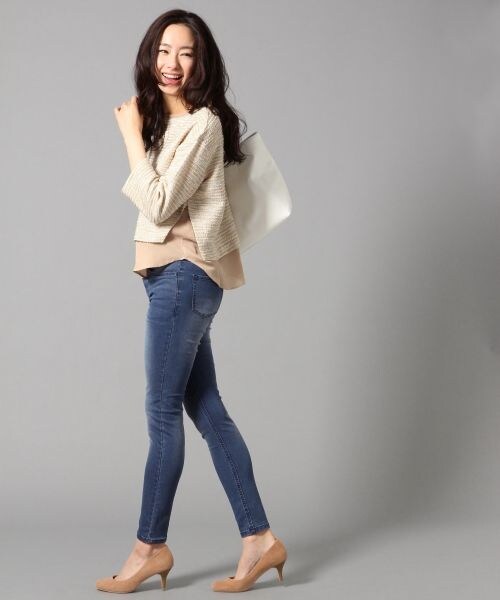 BLISS POINT（ブリスポイント）の「ストレッチデニムスキニーパンツ（パンツ・レディース・ホワイト/ブラック/クラッシュ(ブラック)/ブルー/ネイビー・S/M/L）」の8枚目の写真