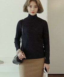 DHOLIC | ハイネックリブニットソフトプルオーバー(ニット/セーター)