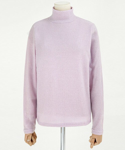 DHOLIC（ディーホリック）の「ハイネックリブニットソフトプルオーバー（ニット/セーター・レディース・ブラックグレー/ライトパープル/アイボリー/ベージュ・FREE）」の4枚目の写真