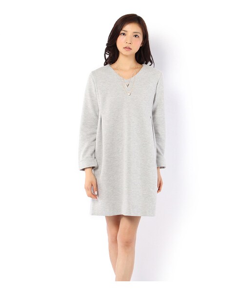 Mysty Woman ミスティウーマン の ネックレス付きvネックiラインワンピース ワンピース ドレス Wear