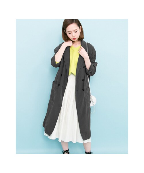 KBF(ケイビーエフ)の「ナイロンエアウォッシュコート(ジャケット/アウター・レディース・YEL/GRN/MOCHA/CHARCOAL・one)」の7枚目の写真