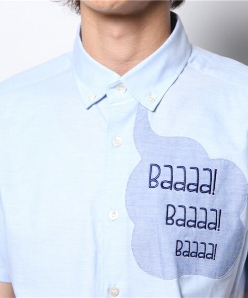 FRAPBOIS（フラボア）の「オノマトペ（シャツ/ブラウス・メンズ・ホワイト/グリーン/サックスブルー・1/2）」の7枚目の写真