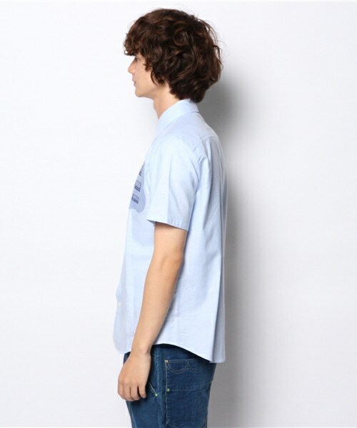 FRAPBOIS（フラボア）の「オノマトペ（シャツ/ブラウス・メンズ・ホワイト/グリーン/サックスブルー・1/2）」の5枚目の写真