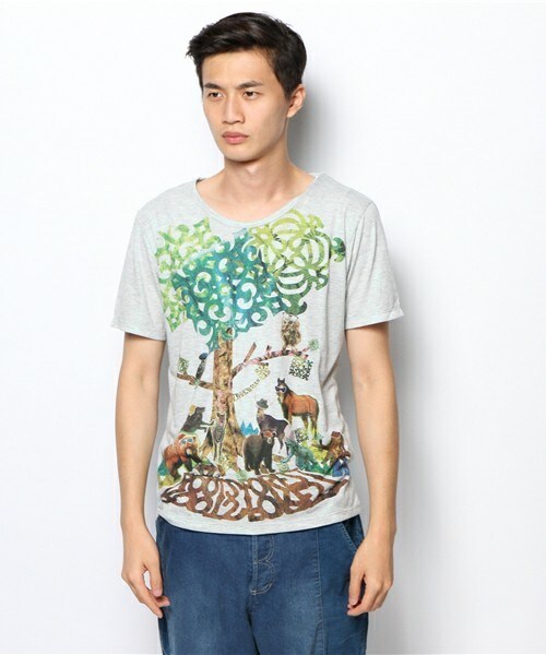 FRAPBOIS(フラボア)の「ラメフォレスT(Tシャツ/カットソー・メンズ・グリーン/ゴールド・0/1/2)」の3枚目の写真