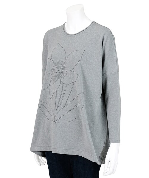 Ne-net（ネネット）の「ひつじとはなの裏毛 / Tシャツ（トップス・レディース・dark brown/gray・02）」の7枚目の写真