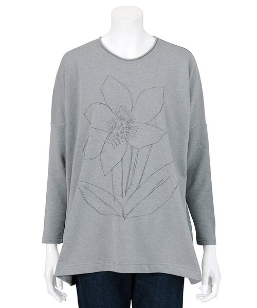Ne-net（ネネット）の「ひつじとはなの裏毛 / Tシャツ（トップス・レディース・dark brown/gray・02）」の2枚目の写真