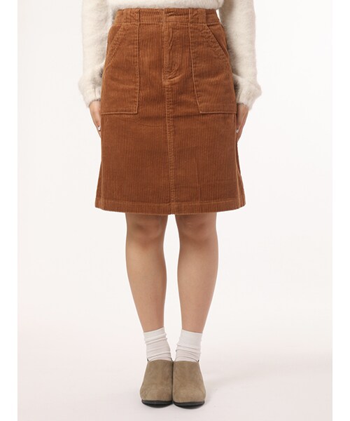 w closet（ダブルクローゼット）の「6Wコーデュロイ台形スカート（スカート・レディース・グレー/ピンク/オレンジベージュ・FREE）」の4枚目の写真
