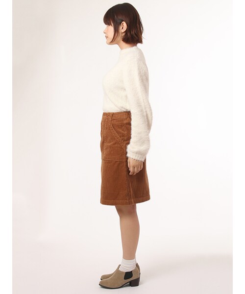 w closet（ダブルクローゼット）の「6Wコーデュロイ台形スカート（スカート・レディース・グレー/ピンク/オレンジベージュ・FREE）」の5枚目の写真