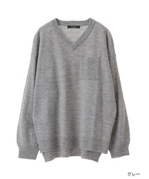 w closet | ポケ付きVネックニット(トップス)