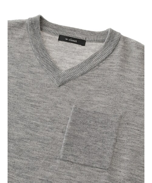 w closet（ダブルクローゼット）の「ポケ付きVネックニット（トップス・レディース・キャメル/カーキ/グレー/ブラック・FREE）」の8枚目の写真