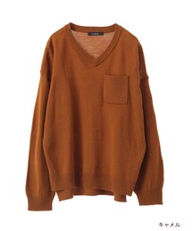 w closet | ポケ付きVネックニット(トップス)