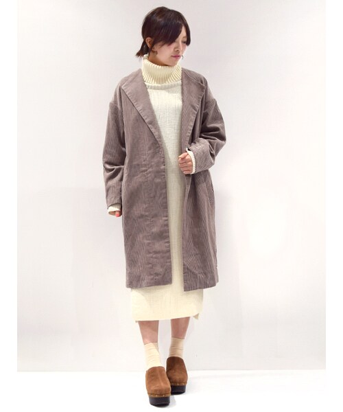 w closet（ダブルクローゼット）の「コーデュロイオープンカラーコート
