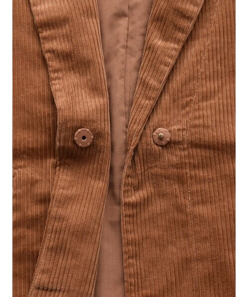 w closet（ダブルクローゼット）の「コーデュロイオープンカラーコート（ジャケット/アウター・レディース・Lグレー/オレンジベージュ/グリーン/レンガ/グレージュ・FREE）」の11枚目の写真