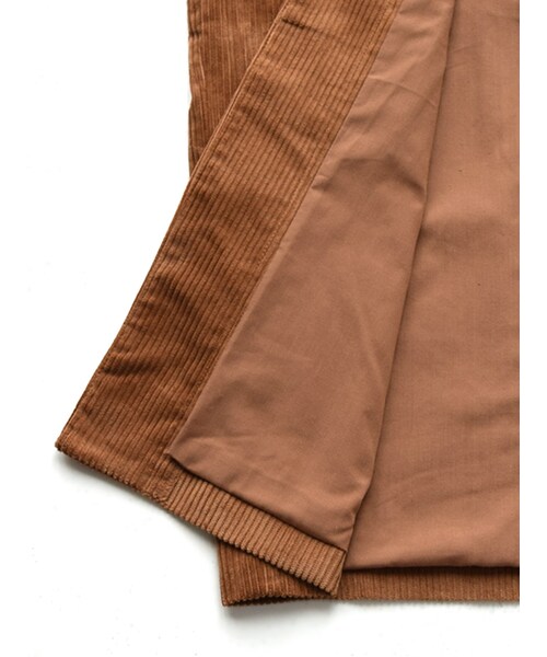 w closet（ダブルクローゼット）の「コーデュロイオープンカラーコート（ジャケット/アウター・レディース・Lグレー/オレンジベージュ/グリーン/レンガ/グレージュ・FREE）」の12枚目の写真