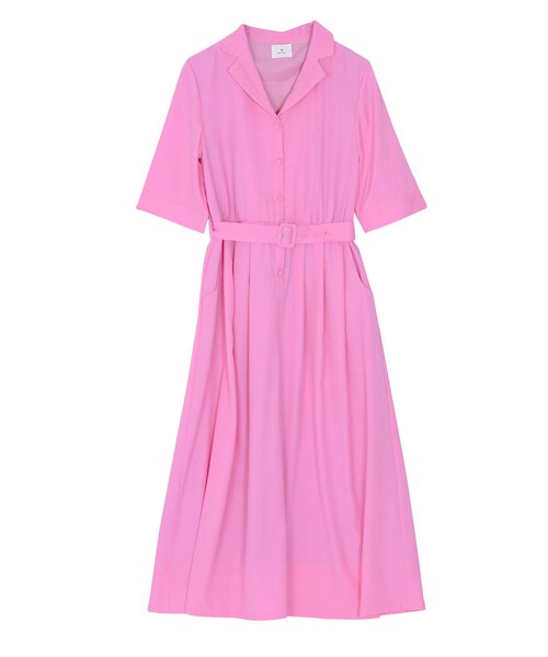 merry jenny（メリージェニー）の「ジョーゼットシャツマキシワンピース（ワンピース/ドレス・レディース・アイボリー/ピンク/ネイビー/ライトミックス/ミックス・F）」の2枚目の写真