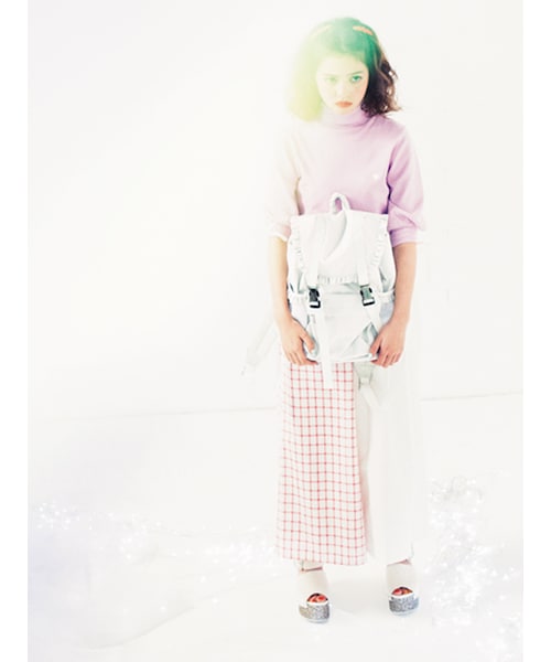 merry jenny（メリージェニー）の「はんぶんこワイドパンツ（パンツ・レディース・オフホワイト/ネイビー/ベージュ・F）」の4枚目の写真