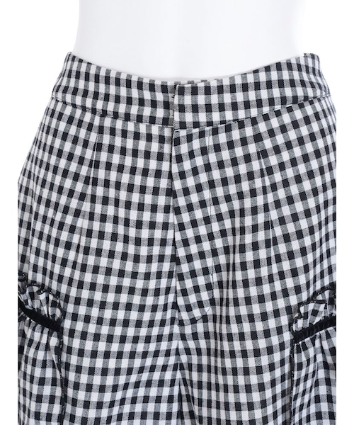 merry jenny（メリージェニー）の「ギンガム×リボンショートパンツ（パンツ・レディース・グレー/ブラック/ネイビー・F）」の9枚目の写真