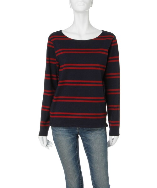 Ungrid（アングリッド）の「ダブルボーダーロンTee（トップス・レディース・グレー/ブラック/ボルドー/ネイビー・F）」の6枚目の写真