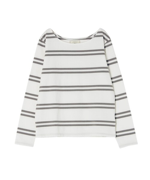 Ungrid（アングリッド）の「ダブルボーダーロンTee（トップス・レディース・グレー/ブラック/ボルドー/ネイビー・F）」の2枚目の写真