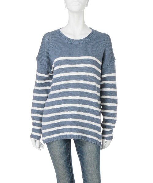 Ungrid（アングリッド）の「コットンボーダールーズニット（トップス・レディース・オフホワイト/ブルー・F）」の6枚目の写真