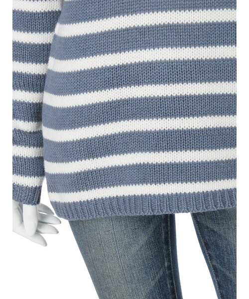 Ungrid（アングリッド）の「コットンボーダールーズニット（トップス・レディース・オフホワイト/ブルー・F）」の12枚目の写真