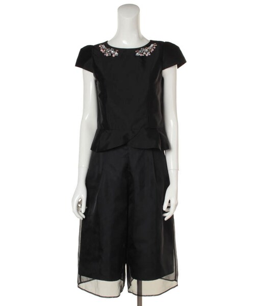 31 Sons de mode（トランテアン　ソン　ドゥ　モード）の「★春物新作★セットアップサテンビジュートップス&ガウチョ（ワンピース/ドレス・レディース・ブラック・36/38）」の5枚目の写真