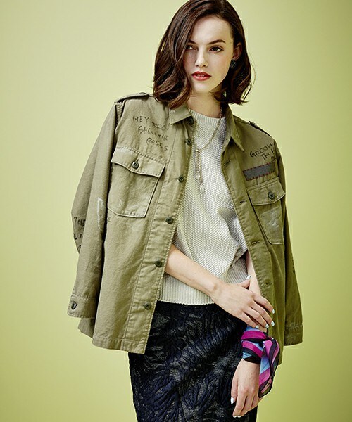 Johnbull Private labo（ジョンブルプライベートラボ）の「ミリタリーシャツ（シャツ/ブラウス・レディース・カーキ/オリーブ・FREE）」の2枚目の写真