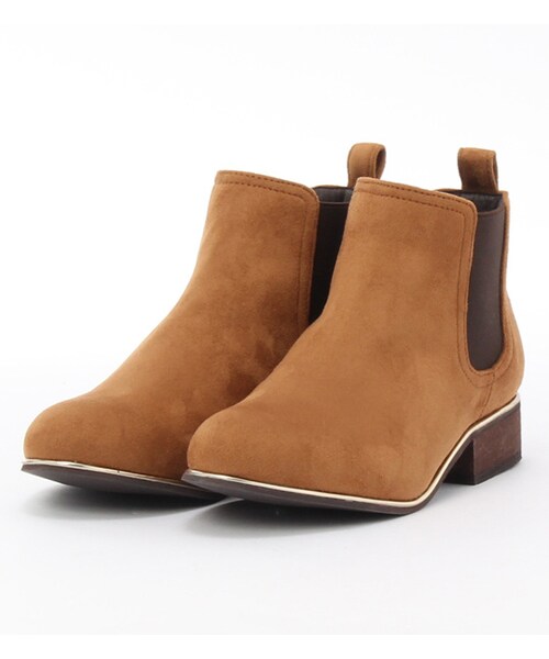 PAGEBOY(ページボーイ)の「アーモンドトゥサイドゴアブーティ(シューズ・レディース・ブラック/キャメル・S/M/L)」の2枚目の写真