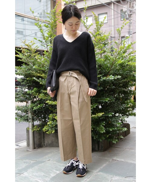 JOURNAL STANDARD relume（ジャーナルスタンダード　レリューム）の「《予約》チノストレッチ ベルト付きワイドパンツ◆（パンツ・ベージュ/カーキ/ネイビー・36/38）」の5枚目の写真