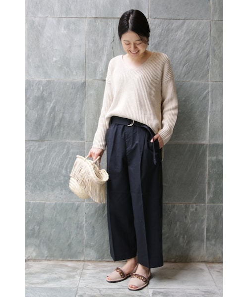 JOURNAL STANDARD relume（ジャーナルスタンダード　レリューム）の「《予約》チノストレッチ ベルト付きワイドパンツ◆（パンツ・ベージュ/カーキ/ネイビー・36/38）」の10枚目の写真