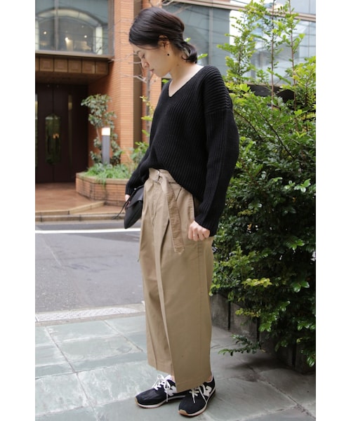 JOURNAL STANDARD relume（ジャーナルスタンダード　レリューム）の「《予約》チノストレッチ ベルト付きワイドパンツ◆（パンツ・ベージュ/カーキ/ネイビー・36/38）」の4枚目の写真